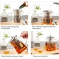 thumbnail image 3 of Tetera de vidrio cuadrada con infusor, tetera de borosilicato de 500 ml con colador, teteras transparentes de hojas sueltas para té de hojas sueltas, 3 of 5