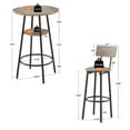 Hommoo 3 Piece Dining Pub Set Counter Height with backrest Barstools