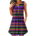 thumbnail image 1 of Womens Sleeveless Printed Button Up Pullover Dress, 1 of 4