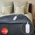 thumbnail image 2 of Sunbeam Electric Heated Blanket Velvet Texture 12 Heat Settings Auto Shut-Off Slate Twin 62 x 84, 2 of 6
