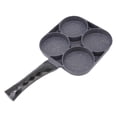 thumbnail image 3 of 4 Hole Frying Pan, Wide Use Elegant Texture Black Omelet Pan  For Kitchen For Gas Black, 3 of 8