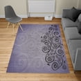 thumbnail image 2 of Ornamental Turkish Area Rug, Floral Swirls Ivy Image Ombre Details Grunge Backdrop Flower Illustration, Soft Carpet for Living Room Decor with Distressed Look, 4' X 5.7', Dark Ceil, by Ambesonne, 2 of 4