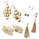thumbnail image 2 of 6 pares de aretes colgantes de declaración borla con flecos colgantes Perfecl joyería nupcial, 2 of 8