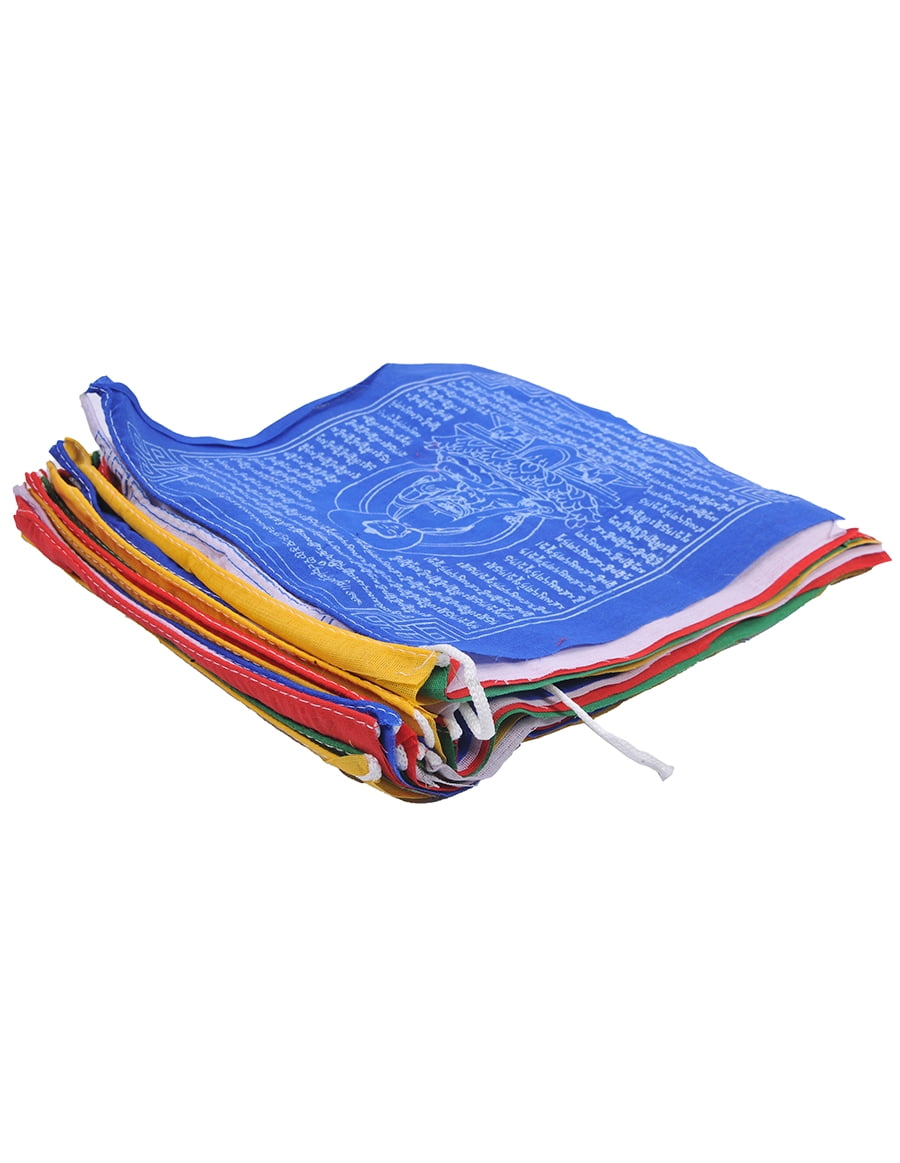 The Collection Royal Tibetan Prayer Flags Outdoor, Zen Flag, Colorful Buddhist Banner, Chakras Flags, Sacred Geometry Flag, Made in Nepal Wind Horse Flag, Traditional Mantras (Medicine Buddha)