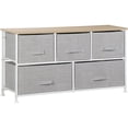 thumbnail image 4 of ZENY 5 Drawer Fabric Dresser Chests Wide Storage Tower Organizer Unit, White, 4 of 7