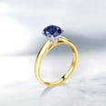 thumbnail image 4 of Gem Stone King 10K White And Yellow Gold Blue Created Sapphire Engagement Ring for Women | 1.60 Cttw | Round 7MM | Gemstone September Birthstone | Size 7, 4 of 4