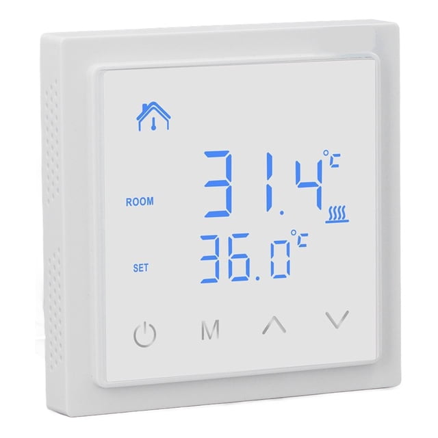 Smart Thermostat, LED Display 16A AC85V 250V Temperature Controller, Electric Underfloor Heating Thermostat with Child Lock Mode, for Home Hotel