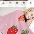 thumbnail image 3 of COMIO Girls Strawberry Blanket Twin,Kawaii Strawberry Throw Blanket for Kids,Japanese Style Pink Cute Cartoon Fruit Food Theme Blanket,Girly White Floral Flannel Blanket Sofa Bed Couch Decor, 3 of 6