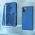 thumbnail image 6 of for iPhone 11 Pro Max Wallet Case,11 Pro Max Phone Case Card Holder Floral Leather Kickstand Flip Cases,Wrist Strap, Closure,Shockproof Protective Cute Cover iPhone 11 Pro Max (Blue), 6 of 13