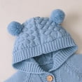 thumbnail image 5 of Newborn Baby Winter Outfit Wool Knitted Sweater Romper Infant Boy Girl Bear Ears Hooded Jumpsuit Warm Clothes, 5 of 6