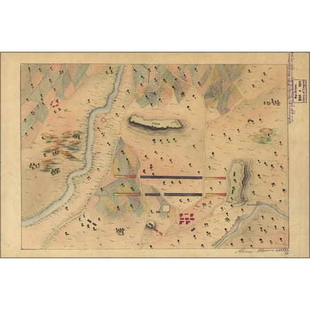 24"x36" Gallery Poster, map of Mexican War campaign in Mexico 1848