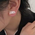thumbnail image 2 of GKNET 1980-2019 Silver Stainless Steel Studs Ear Fashion Personalized Earrings Gift-2015, 2 of 9