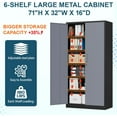 thumbnail image 2 of MIIIKO Metal Storage Cabinet with Locking Doors, Black Grey Garage Lockable Steel Cabinets with 4 Doors and 5 Shelves for Home, Garage, Pantry Workshop Warehouse, 2 of 7