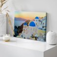 thumbnail image 4 of HFDF Canvas Prt Wall Art View of The Blue Dome Churches of Santori, Greece Cities Wilderness Photography Realism Chic Landscape Colorful Multicolor for Livg Room, Bedroom, Office - 20x16inch Framed, 4 of 5