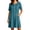 Blue, variant on Noric Women's Short Sleeve Mini Dresses Casual Crew Neck Embroidered Summer A-Line Beach Dresses with Pockets
