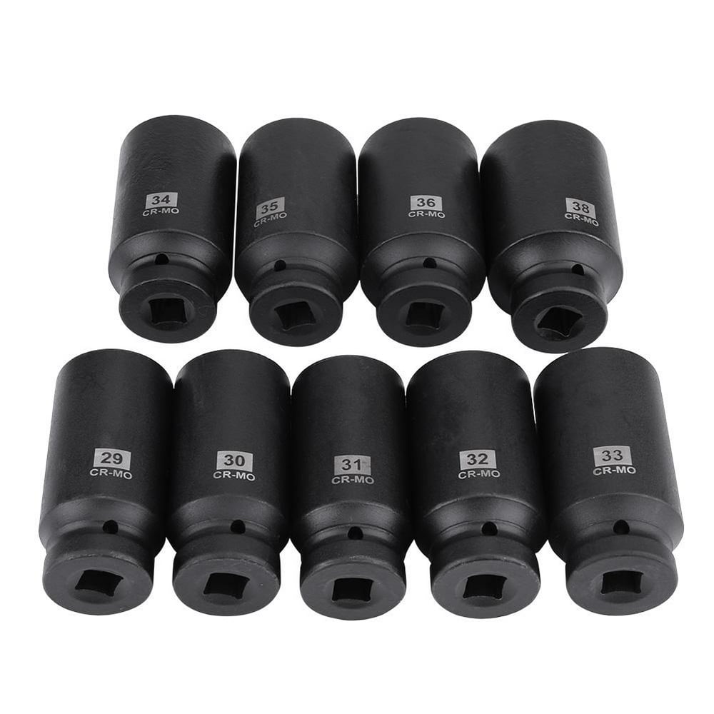 HERCHR Hub Nut Socket, 9Pcs 1/2 Inch Drive Axle Hub Nut Hex Socket Set 29mm 30mm 31mm 32mm 33mm
