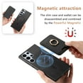 thumbnail image 2 of Phone Case for Samsung Galaxy S23 Ultra, Ultra Slim Phone Grip Ring Stand PU Leather Detachable Magnetic Credit Card Holder Drop Protective Case Cover Compatible with Samsung Galaxy S23 Ultra, Black, 2 of 8