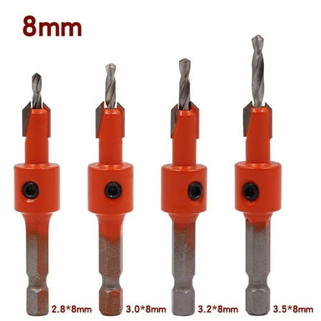 

4 Pcs Woodworking Hex Shank Countersink Drill Bit Salad Drill Step Drill Bit