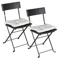 thumbnail image 1 of Set of 2 Folding Chair, PE Rattan Folding Chair Set with Beige Cushion for Backyard Lawn Porch Poolside Garden, 1 of 9
