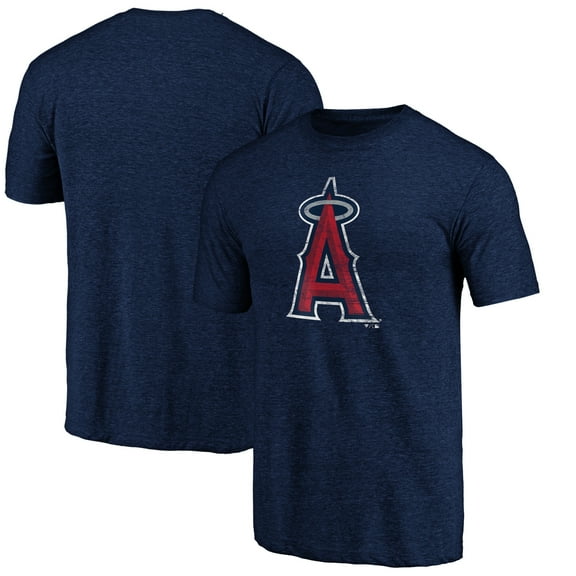 Men's-Profile Navy Los Angeles Angels Big & Tall Distressed Logo T-Shirt