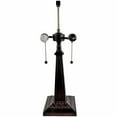 thumbnail image 4 of 23" White Amber and Brown Stained Glass Two Light Mission Style Table Lamp, 4 of 7