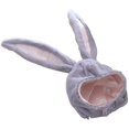 thumbnail image 1 of Gorro con orejas de conejo, sombrero de animales de dibujos animados, gorro bonito de felpa con orejas móviles para mujeres y niñas Afortunado Sencillez, 1 of 5