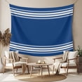 thumbnail image 2 of Blue Striped Tapestry for Bedroom Wall Hanging Tapestry, Farmhouse Blue White Stripes Ceiling Backdrop Tapestries Poster Blanket Wall Decor for Teens Room Living Room Dorm 39" x 59", 2 of 8
