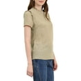 thumbnail image 5 of INSPIRE CHIC Women's Ruffle Polkd Dots Round Neck Casual Short Sleeve Blouse Tops M Dark Beige, 5 of 8