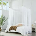 thumbnail image 2 of WARM HOME DESIGNS Set of 2 White & White King Canopy Bed Curtains in 55 x 288 Inch Size. BE White & White 288, 2 of 6