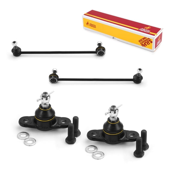 Metrix Premium Chassis Parts - 4 PC L/R Front Sway Bar Stabilizer End Link & L/R Front Lower Ball Joint Kit Fits 06-11 Hyundai Accent, Kia Rio, Rio5, K80858 K80859 K500015