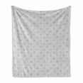 thumbnail image 1 of Antique Oriental Soft Flannel Fleece Blanket, Monochrome Motifs Arranged Simplistic Grid Art Illustration, Cozy Plush for Indoor and Outdoor Use, 50" x 60", Charcoal Grey and White, by Ambesonne, 1 of 5