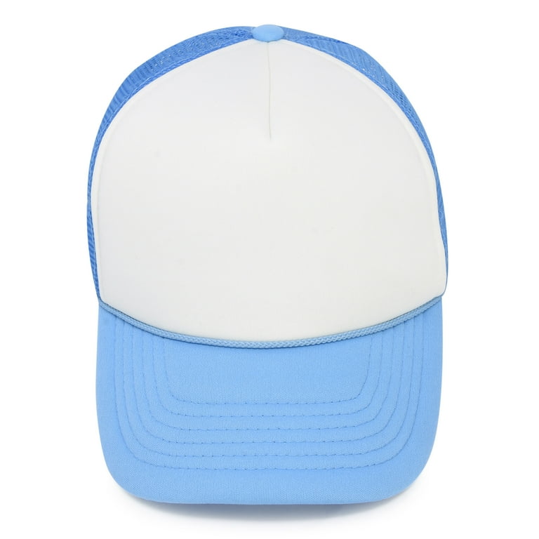 DALIX Two Tone Summer Mesh Cap in Light Blue and White Trucker Hat