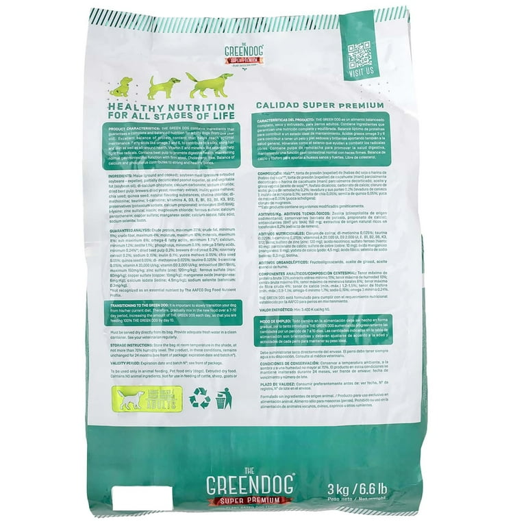 l carnitine makes me poop The Green Dog: Super Premium - Adult Regular Bite - 6.6 Lb Bag Dog Food - Plant Based Protein, Vegan Dry Pet Kibble, Gluten Free, Complete Nutrition