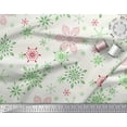 thumbnail image 3 of Soimoi Green Cotton Duck Fabric Snow Flakes Floral Printed Craft Fabric by the Yard 42 Inch Wide, 3 of 3