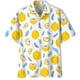 thumbnail image 5 of Camisas hawaianas con estampado de limón para hombre, blusa con botones de manga corta y estampado 3D de frutas tropicales, camisa hawaiana de solapa de gran tamaño, 5 of 5