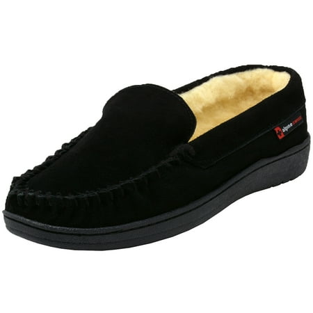 Alpine Swiss Yukon Mens Suede Shearling Moccasin Slippers Moc Toe Slip On (Best House Shoes Ever)