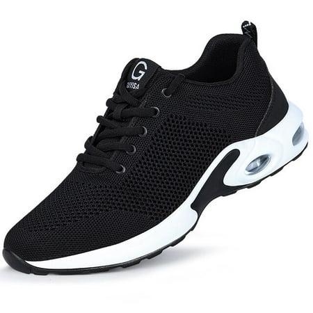

Black Safety Shoes Men Air Cushion Work Shoes Male Puncture-Proof Shoes Steel Toe Indestructible Footwear Light Work Sneakers