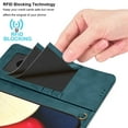thumbnail image 3 of Ebizware Samsung Galaxy A02S Leather Wallet Case with Card Holder for Women Men, Phone case RFID Blocking Flip [Detachable] Kickstand Cover with Strap for Galaxy A02S, Sea Green, 3 of 8