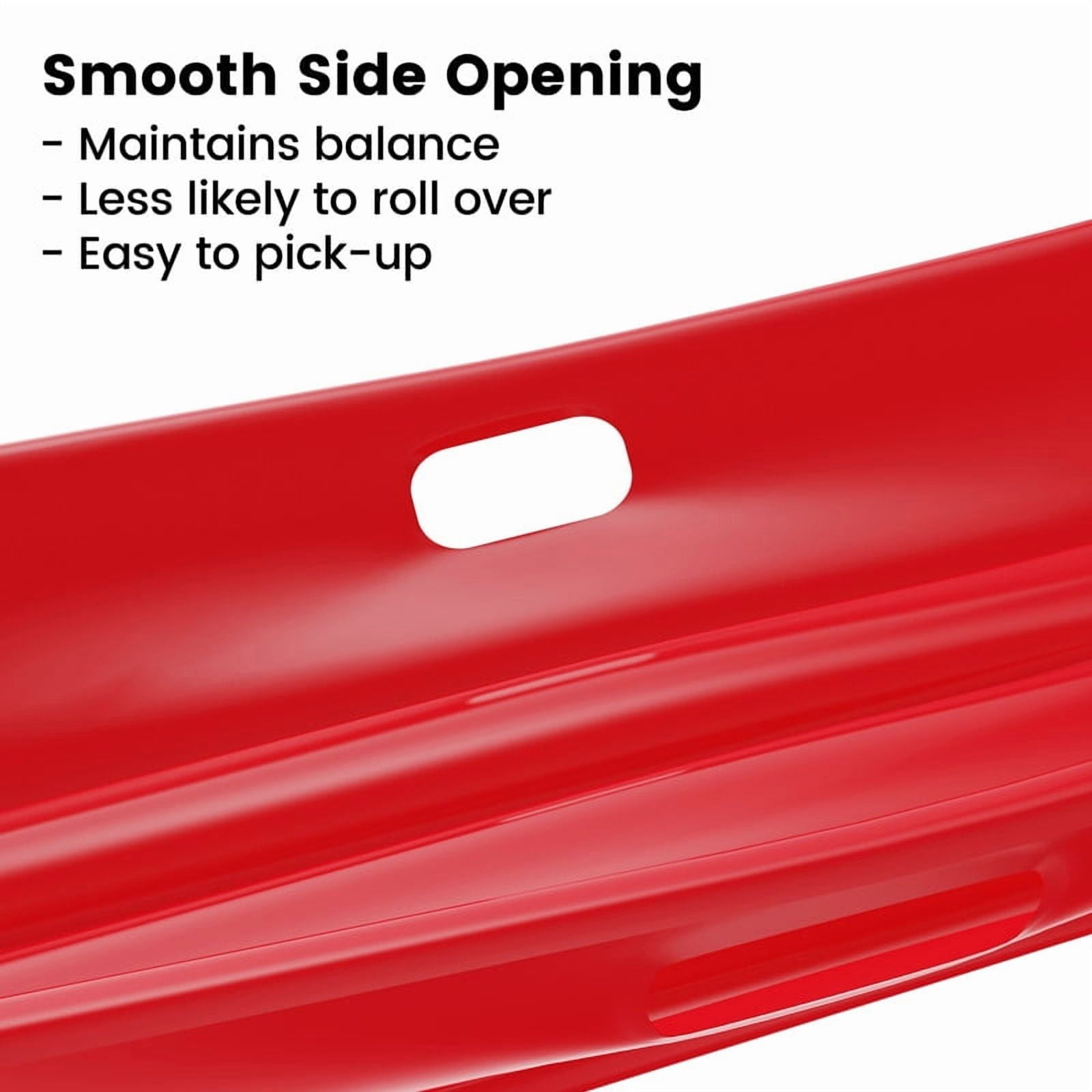 Red Toboggan Sled, 3FT Heavy-Duty Snow Sled with Built-in Handles and Tow Rope for Family Winter Fun, Winter Toys