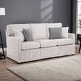 thumbnail image 6 of Tory Sofa with 4 Throw Pillows- Gray White Striped Polyester- 79 Inch, 6 of 6