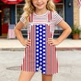thumbnail image 2 of Heydday Kids American Flag Print Short Overalls, Adjustable Strap Unisex Boys Girls Patriotic Bib Shorts, 4th of July Holiday Outfit for Children Daily & Independence Day Party Wear, 2 of 4