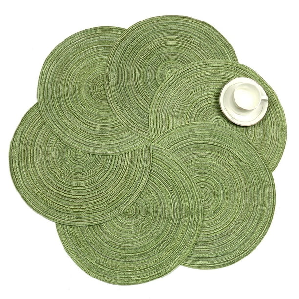 Coolmade Round Rop Cotton Braided Table Place Mats Braided Coaster