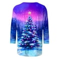 thumbnail image 5 of Womens Christmas Outfit Bling Christmas Tree Top 3/4 Sleeve Blouses for Women Round Neck T Shirts Loose Fit Vacation Tops, 5 of 5