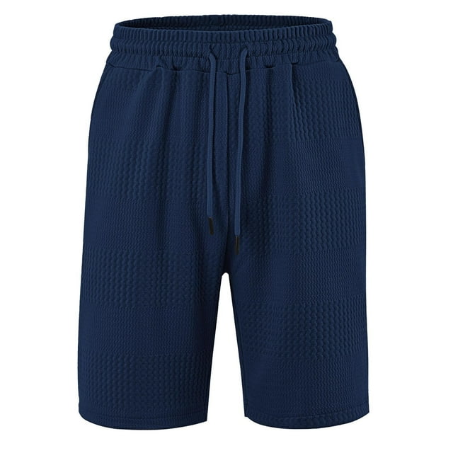 asjyhkr Mens Workout Shorts Ribbed Drawstring Elastic Waisted Shorts with Pockets Stretch Gym Beach Shorts