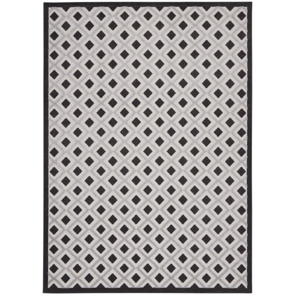 7â€™ x 10â€™ Black White Gray Indoor Outdoor Area Rug