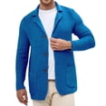 thumbnail image 2 of Xcmzpl Cardigan Sweaters for Men Button Down Collar Chunky Knit Cardigan Long Sleeve Solid Warm Jacket Fall Cardigans with Pocket, 2 of 7