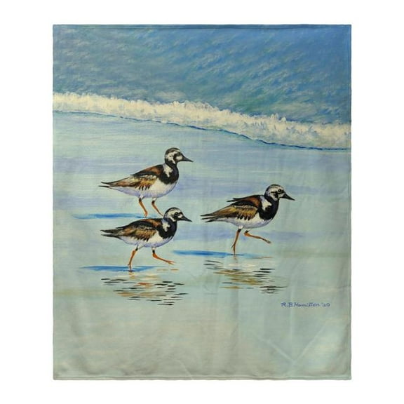 Betsy Drake BK1183 50 x 60 in. Ruddy Turnstones Throw