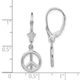 thumbnail image 2 of 14k White Gold 3-d Peace Symbol Leverback Earrings High Polish 10.1x10.1mm Wide Stud Earring for Women, 2 of 2
