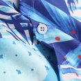 thumbnail image 3 of Camisas Para Hombre Manga Corta Camiseta con botones de solapa para playa y playa con estampado hawaiano para hombre, camiseta de manga corta, ropa de playa (Blue, M), 3 of 7