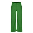 thumbnail image 5 of Lenpel Corduroy Pants for Women Vintage High Waisted Straight Leg Pants Business Casual Trousers with Pockets(Green,Small), 5 of 7